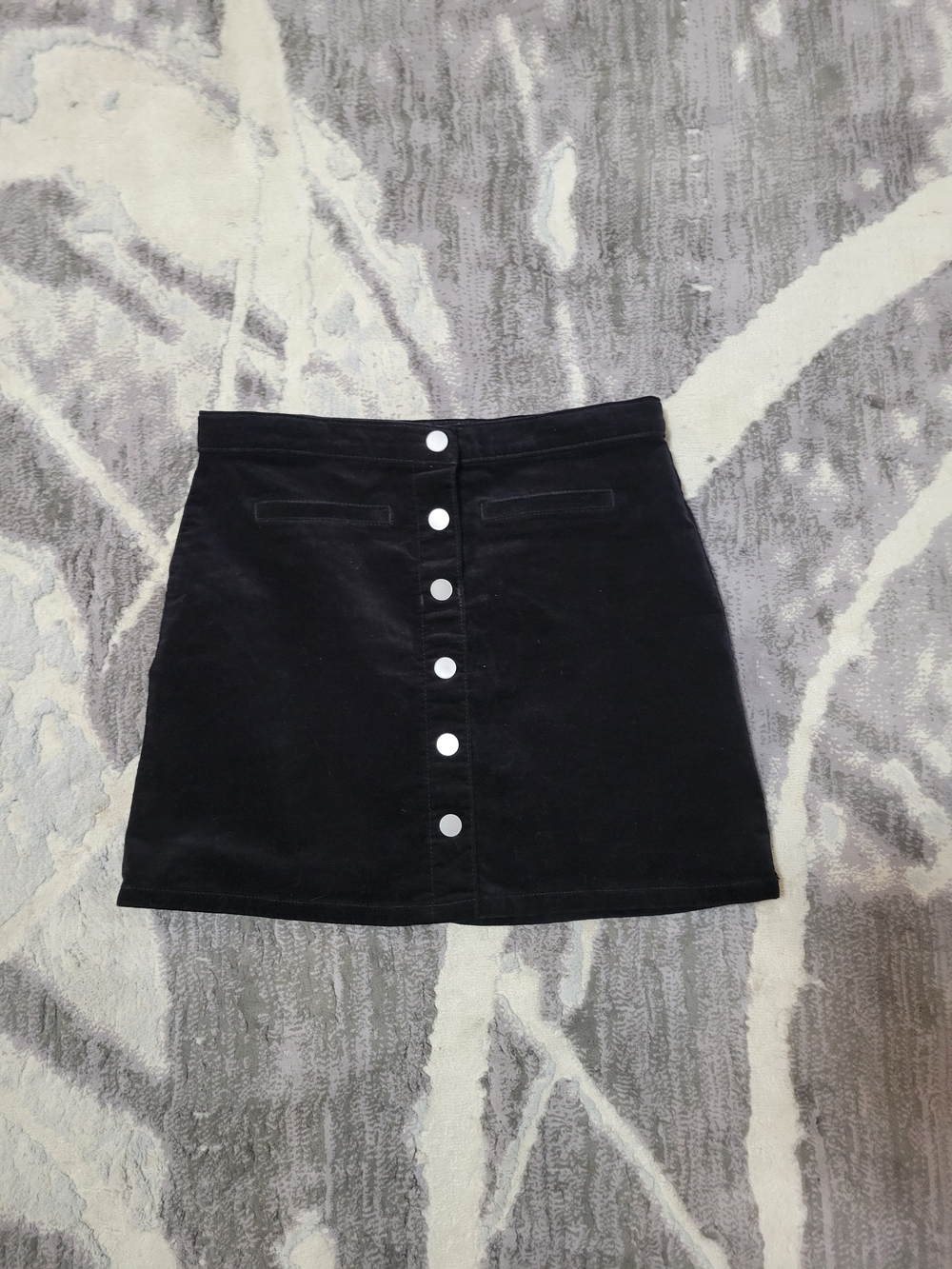 Children's Place Black Button-Front Courfony Girl Skirt Size 12 Years